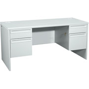 HON 38000 Series Kneespace Credenza with Lock, Gray/Gray