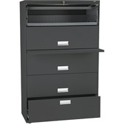 HON 42" Wide 5-Shelf File with Retractable Posting Shelf, Charcoal