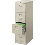 HON 500 Series 25" Deep, 4-Drawer, Letter Size, Vertical File Cabinet, Gray
