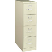 HON 500 Series 25" Deep, 4-Drawer, Letter Size, Vertical File Cabinet, Putty