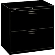 HON 500 Series 30" Wide, 2-Drawer Lateral File/Storage Cabinet, Black