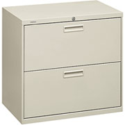 HON 500 Series 30" Wide, 2-Drawer Lateral File/Storage Cabinet, Light Gray