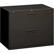 HON 500 Series 36" Wide, 2-Drawer Lateral File/Storage Cabinet, Charcoal