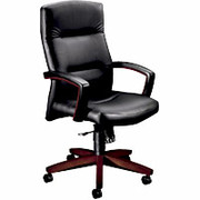 HON 5000 Series Park Avenue Collection - Executive High-Back, Mahogany Wood Finish