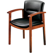 HON 5000 Series Vinyl Guest Chair, Henna Cherry Finish, Black