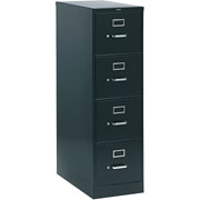 HON 530 Series 25" Deep, 4-Drawer Letter-Size Vertical File Cabinet, Black