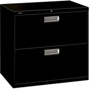 HON 600 Series 30" Wide 2-Drawer Lateral File/Storage Cabinet, Black