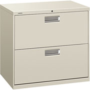 HON 600 Series 30" Wide 2-Drawer Lateral File/Storage Cabinet, Gray