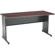 HON 66000 Series 60" Computer Desk, 24" D,  Mahogany/Charcoal