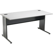 HON 66000 Series 60" Computer Desk, 29 1/2" D, Light Gray/Charcoal