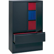HON 700 Series 2-Drawer, 36" Wide Lateral File With Storage Cabinet, Charcoal
