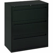HON 700 Series 36" Wide 3-Drawer Lateral File/Storage Cabinet, Black