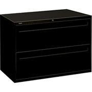 HON 700 Series 42" Wide 2-Drawer Lateral File/Storage Cabinet, Black
