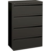 HON 700 Series 42" Wide 4-Drawer Lateral File/Storage Cabinet, Charcoal