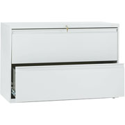 HON 800 Series 42" Wide 2-Drawer Lateral File/Storage Cabinet, Light Gray