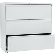 HON 800 Series 42" Wide 3-Drawer Lateral File/Storage Cabinet, Light Gray