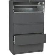 HON 800 Series 42" Wide 5-Drawer Lateral File/Storage Cabinet, Charcoal