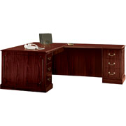 HON 94000 Series, 66" Left-Pedestal Desk, Mahogany