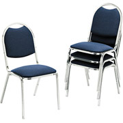 HON Deluxe Fabric Upholstered Stacking Chairs, Blue