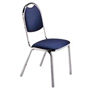 HON Deluxe Fabric Upholstered Stacking Chairs, Rounded Back, Blue