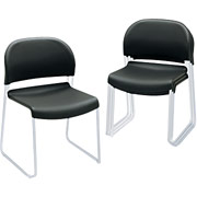 HON GuestStacker Chair, Black w/Chrome Legs, 4 per Carton