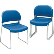 HON GuestStacker Chair, Blue w/Chrome Legs, 4 per Carton
