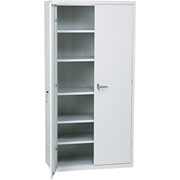 HON Industrial-Grade, 6 Shelf  Assembled Storage Cabinets, 72"H x 36"W x 18", Light Gray