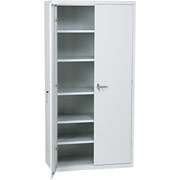 HON Industrial-Grade, 6 Shelf Assembled Storage Cabinets, 72"H x 36"W x 18", Light Gray