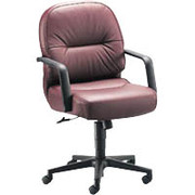 HON Leather 2090 Series Mid-Back Chair, Burgundy