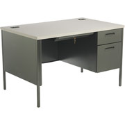 HON Metro Classic 48"W Single Pedestal Desk, Charcoal/Gray