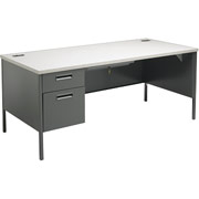 HON Metro Classic 66"W Left Single Pedestal Desk, Charcoal/Gray