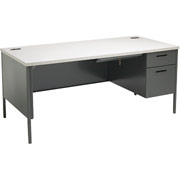 HON Metro Classic 66"W Right Single Pedestal Desk,Charcoal/Gray