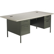 HON Metro Classic 72" Double Pedestal Desk, Charcoal/Gray