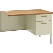 HON Metro Classic Right Return, Putty/Medium Oak