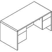 HON Radius Edge Credenza with Kneespace, Oak Finish