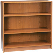 HON Radius Edge Laminate 35"H, 3-Shelf Bookcase, Medium Oak