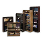 HON Radius Edge Laminate 59"H, 5-Shelf Bookcase, Mahogany