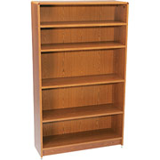 HON Radius Edge Laminate 59"H, 5-Shelf Bookcase, Medium Oak