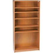 HON Radius Edge Laminate 72"H, 6-Shelf Bookcase, Medium Oak