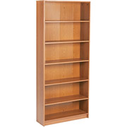 HON Radius Edge Laminate 83"H, 7-Shelf Bookcase, Medium Oak