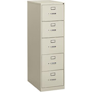 HON S380 26 1/2"-Deep 5-Drawer/Legal Vertical File Cabinet, Light Gray