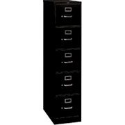 HON S380 26 1/2"-Deep 5-Drawer/Letter Vertical File Cabinet, Black