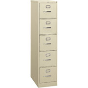 HON S380 26 1/2"-Deep 5-Drawer/Letter Vertical File Cabinet, Putty