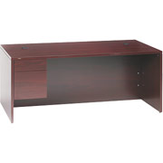 HON Single Left Pedestal Desk, 72" x 36", Mahogany