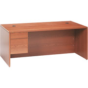HON Single Left Pedestal Desk, 72" x 36", Medium Oak