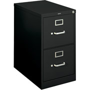 HON Vertical File, 22" 2-Drawer, Letter Size,  Black