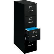 HON Vertical File, 22" 4-Drawer, Letter Size, Black