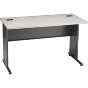 HON66000 Series 48" Computer Desk, 24"D, Light Gray/Charcoal