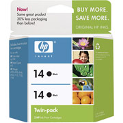 HP 14 (C9330BN) Black Ink Cartridges, 2/Pack