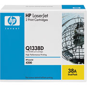 HP 38A (Q1338D) Toner Cartridges, 2/Pack